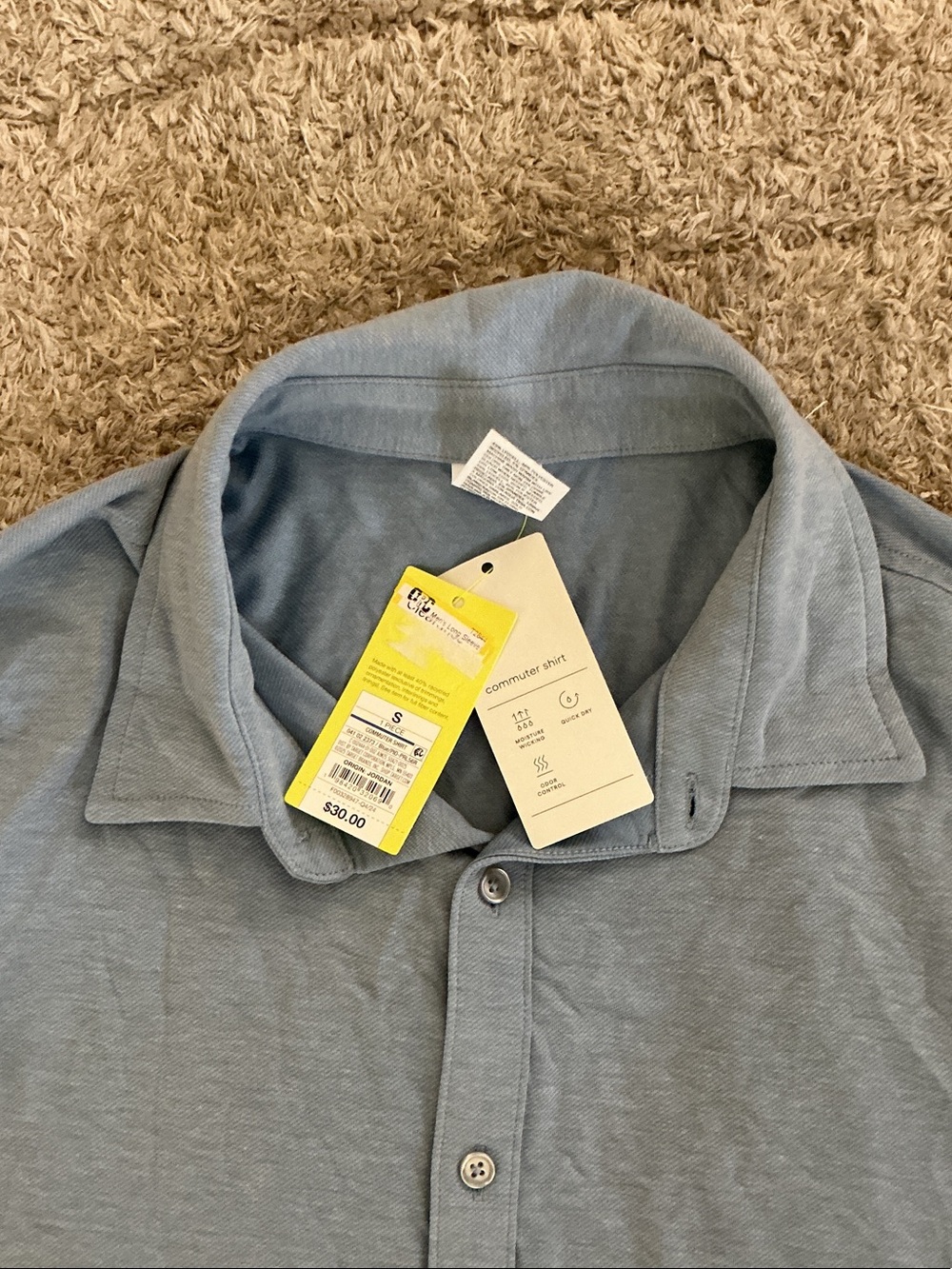 all in motion Light Blue Men's Casual Button-Down Shirt - Picture 2 of 4